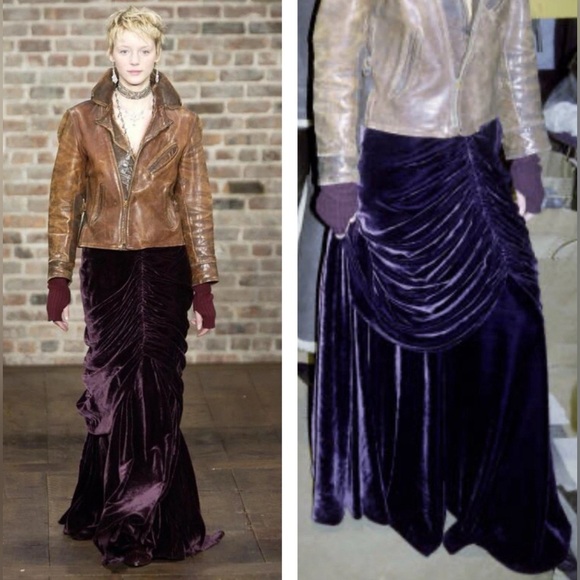 Ralph Lauren Collection Purple Label Velvet Long Maxi Skirt 4 Formal Runway 2003 - Picture 1 of 11